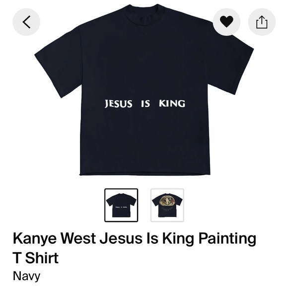 Yeezy Other - Kanye West Jesus Is King Painting T
Shirt Navy